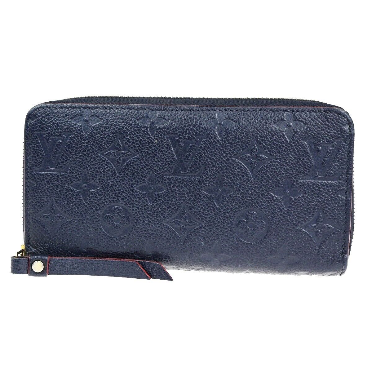 LOUIS VUITTON LV Zippy Long Wallet Monogram Empreinte Navy Blue M62121 73SJ473