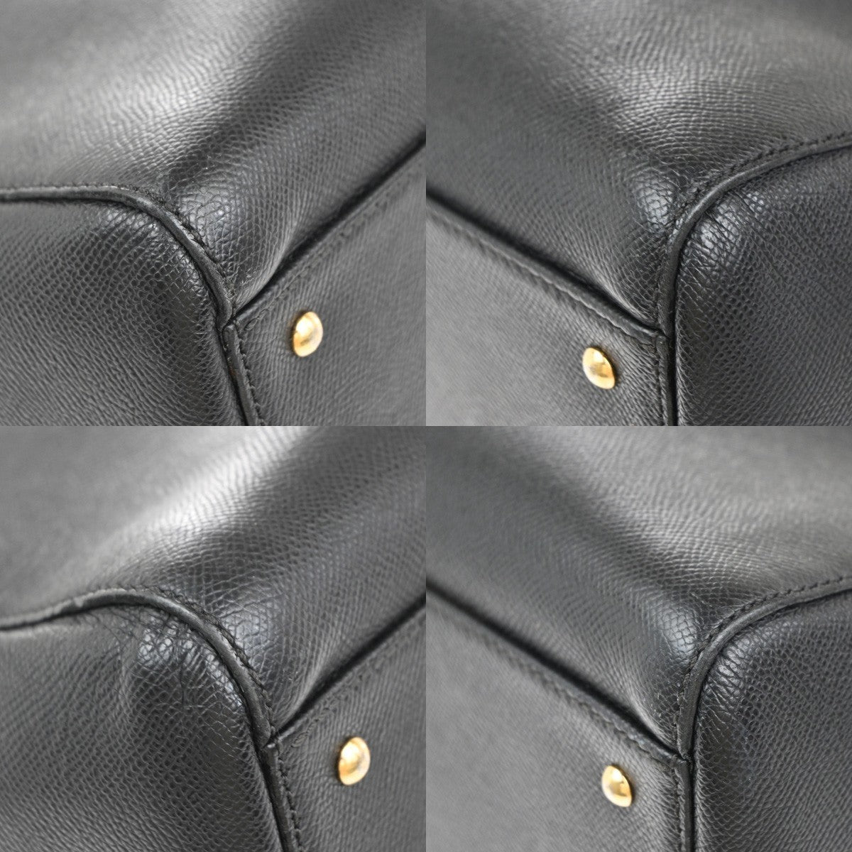 CHANEL CC Logo Shoulder Tote Bag Grained Calfskin Leather Black Vintage 98RP018