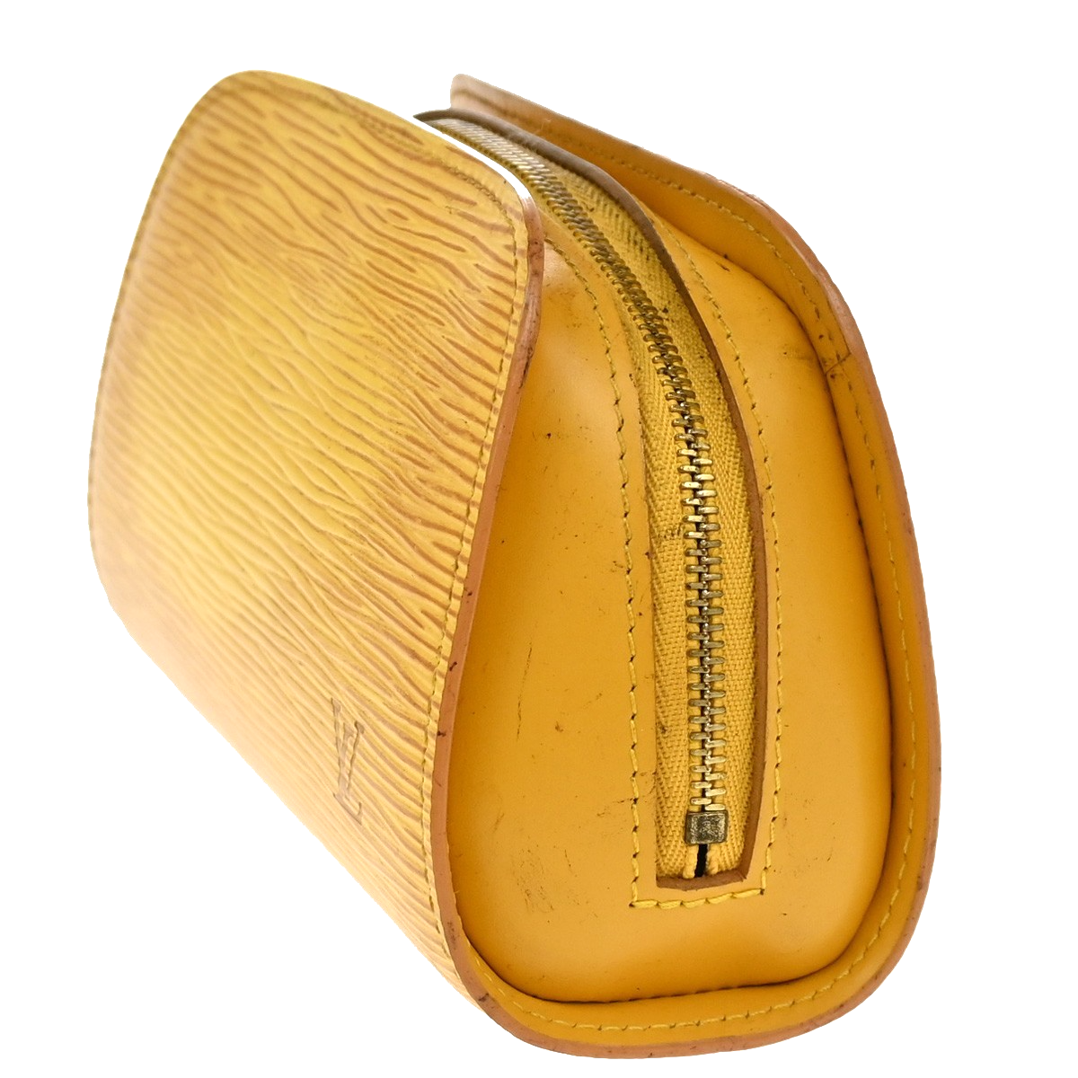 LOUIS VUITTON LV Logo Dauphine PM Pouch Bag Epi Leather Yellow M48449 02KB666