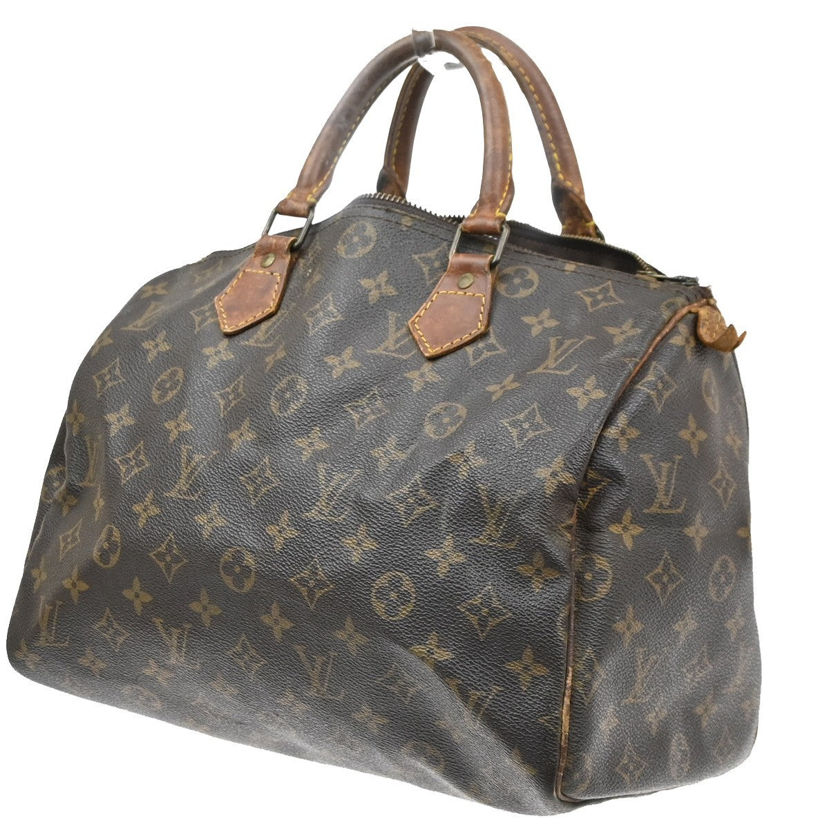 LOUIS VUITTON Speedy 30 Travel Hand Bag Monogram Leather Brown M41526  30SA086
