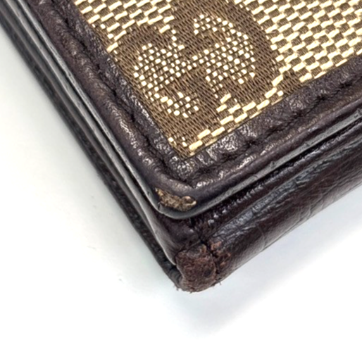 GUCCI Jackie GG Pattern Sherry Line Bifold Wallet Canvas Leather BE BN 07KC936
