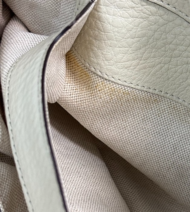 GUCCI Logo Bamboo 2Way Handbag Leather White GHW made in Italy 70TA662