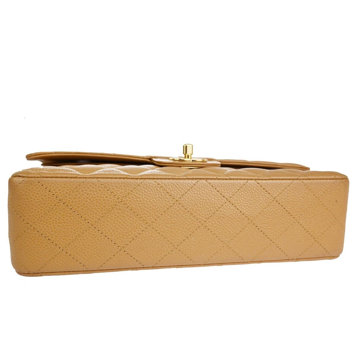 CHANEL CC Matelasse 25 Double Flap Chain Shoulder Bag Caviar Leather 239RJ661