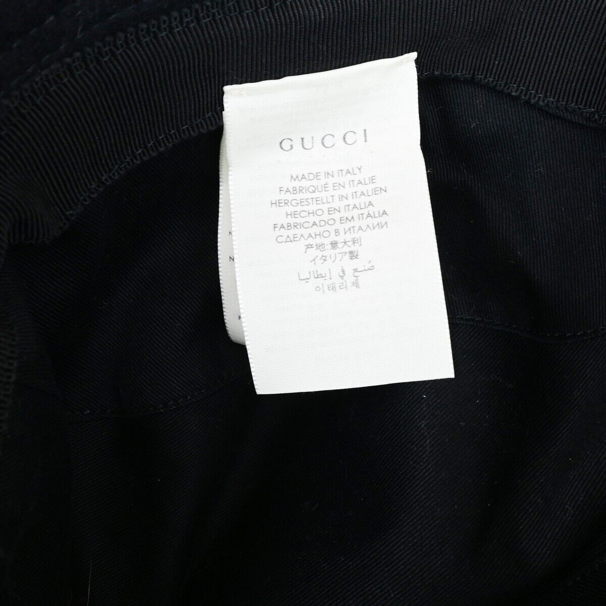 GUCCI GG Interlocking G Stripe Bucket Hat Side L Wool Black Italy 30YG358