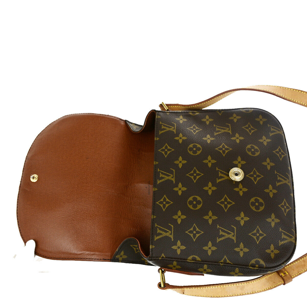 LOUIS VUITTON Saint Cloud GM Shoulder Bag Monogram Leather Brown M51242 87YG518