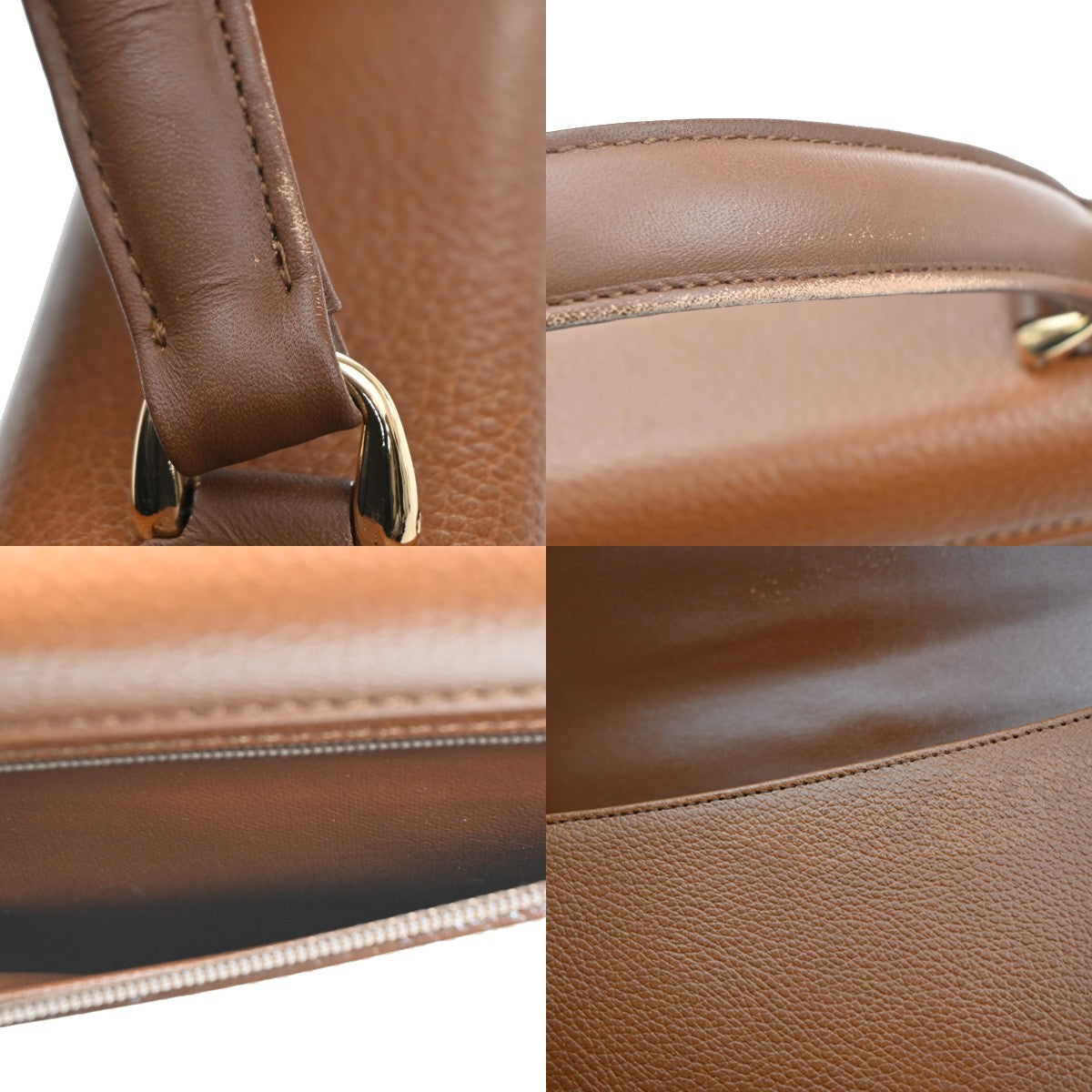 Burberrys Logo Nova Check Top Handle Hand Bag Leather Brown GHW 61KB711