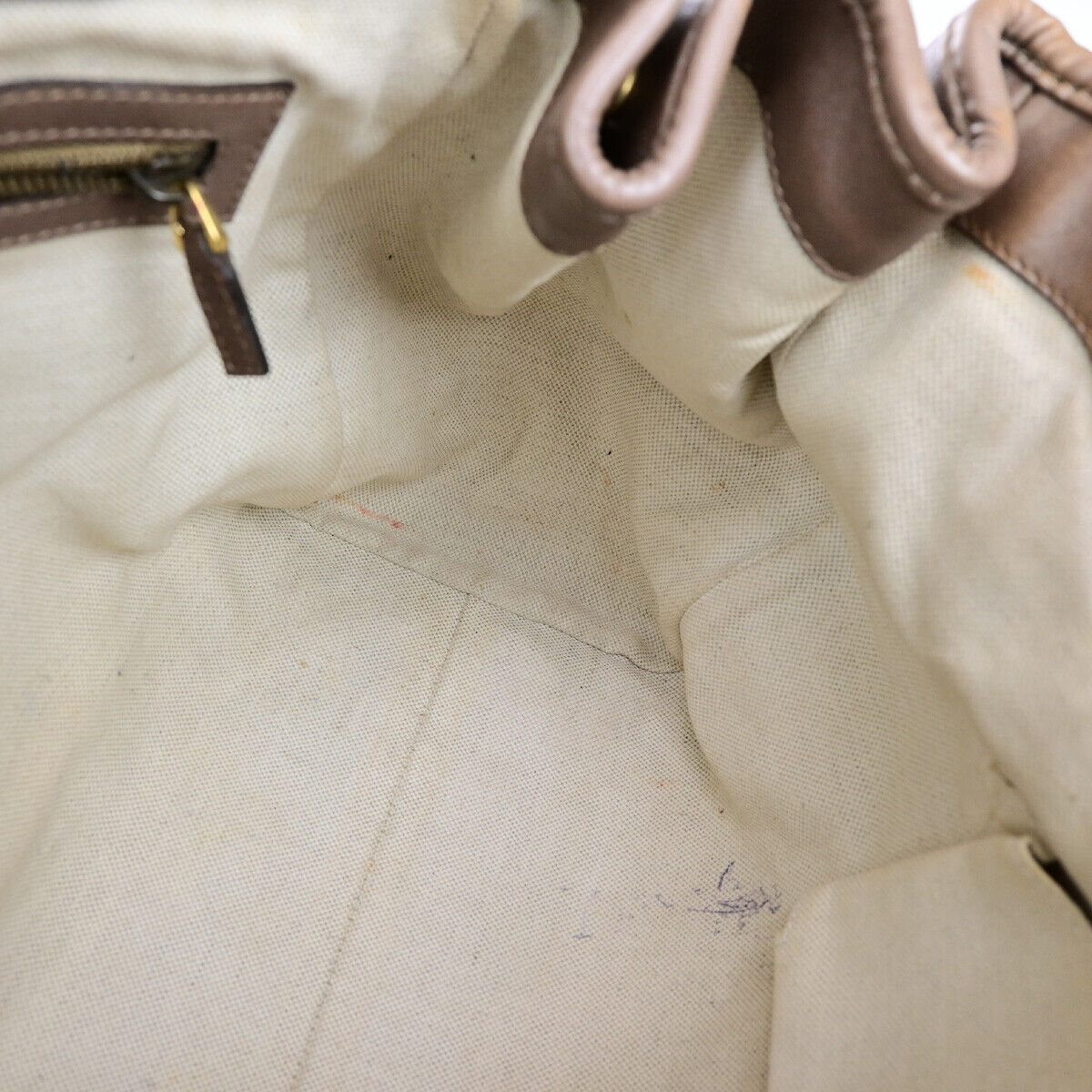 GUCCI Logo GG Running Tote Shoulder Bag Leather Brown Italy 39SJ471