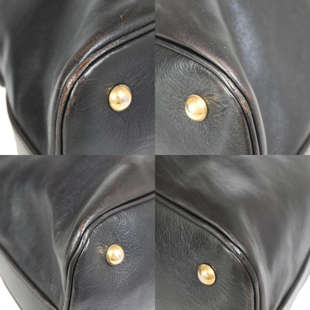 YVES SAINT LAURENT YSL Logo Rive Gauche Hand Bag Soft Leather Brown 62SH775