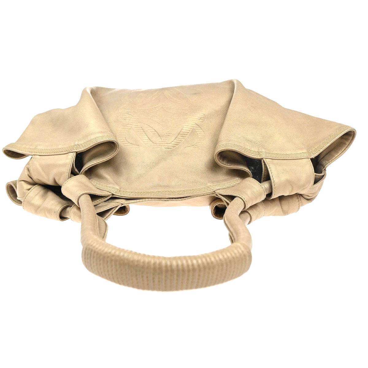 LOEWE Anagram Logo Nappa Aire One Shoulder Hand Bag Leather Beige Spain 34KC260