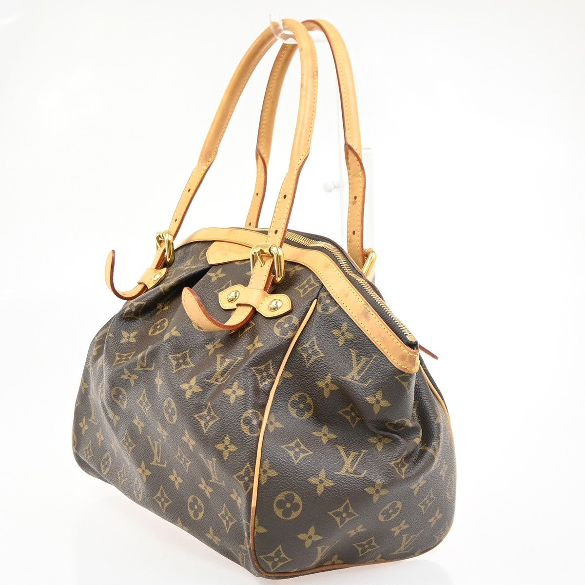 LOUIS VUITTON LV Tivoli GM Shoulder Bag Monogram Leather Brown M40144 95PA108