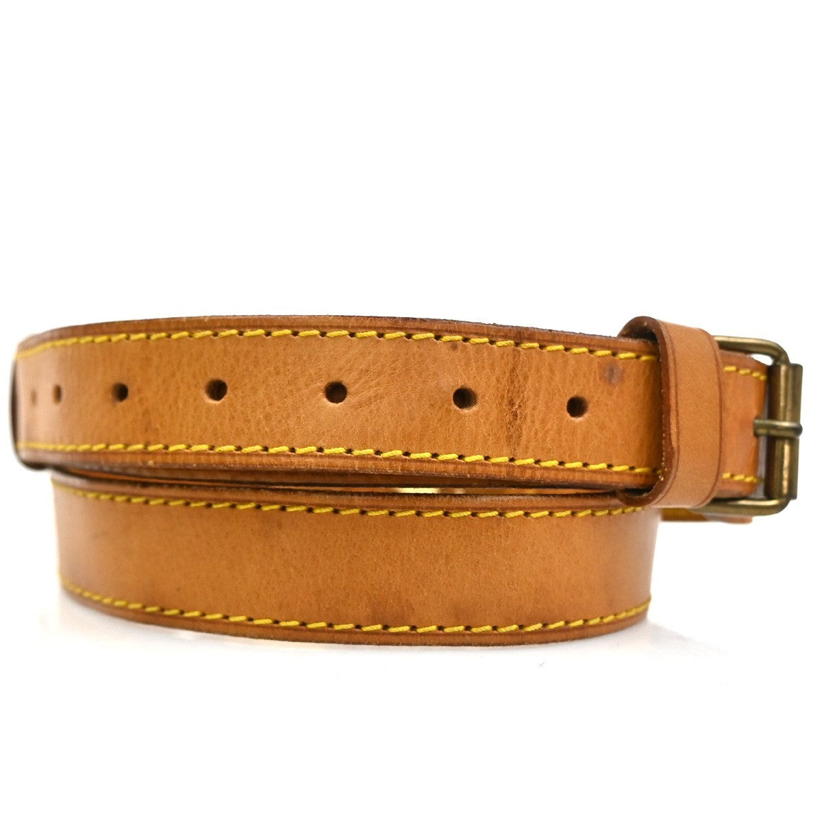 LOUIS VUITTON Logo Shoulder Bag Strap & Pad Adjustable Leather Brown GHW 05TA630
