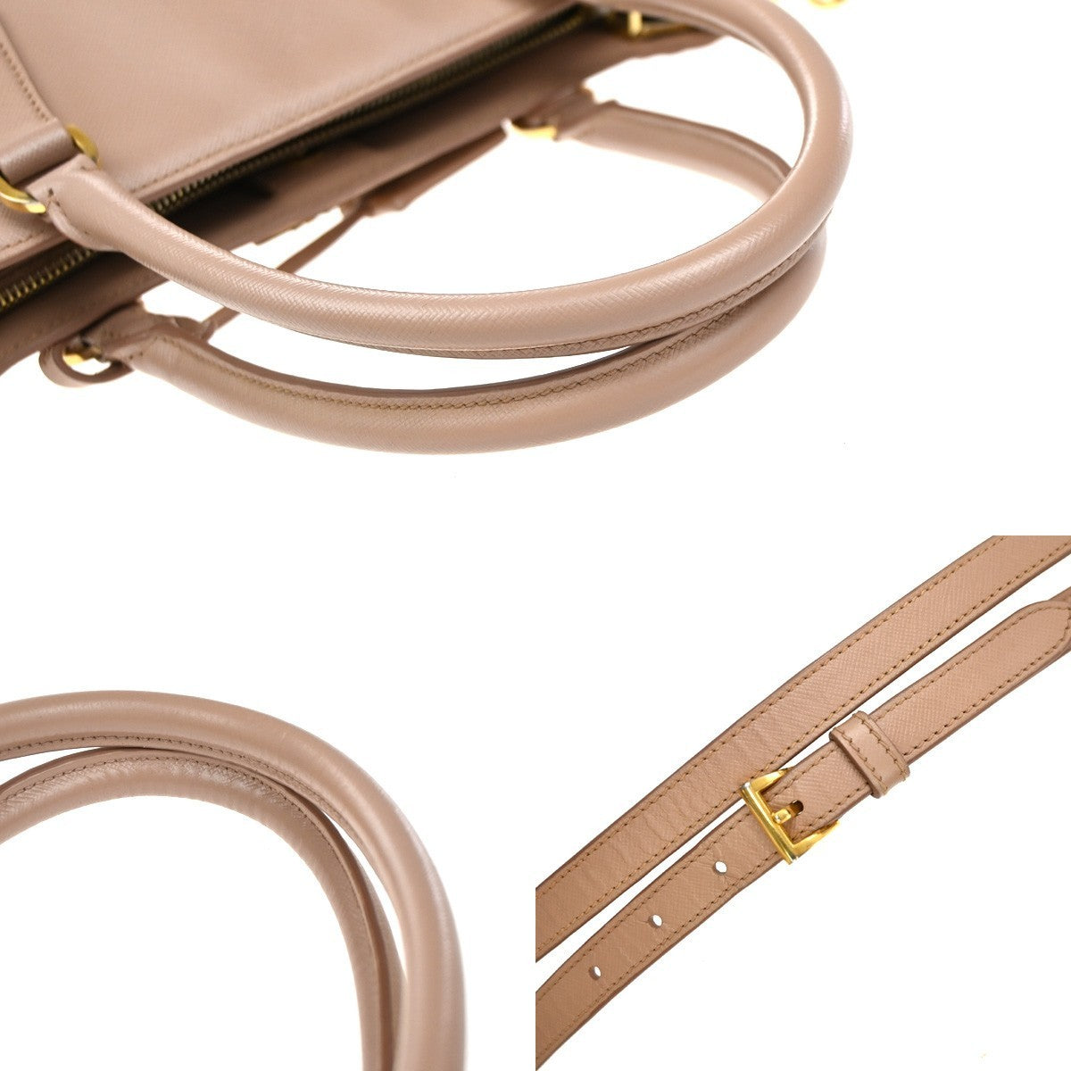 PRADA Logo 2Way Shoulder Hand Bag Saffiano Leather Pink GHW Italy 70EG192