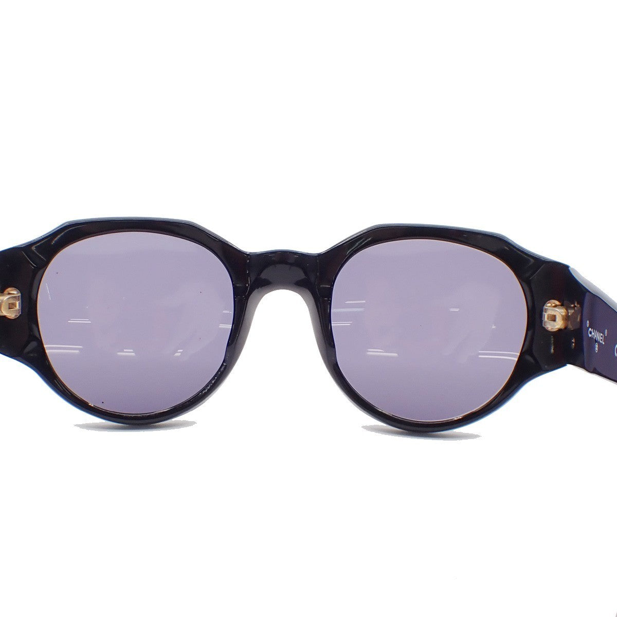 CHANEL CC Logo Sunglasses Eye Wear Plastic Black GHW 04151 Italy 62RL561