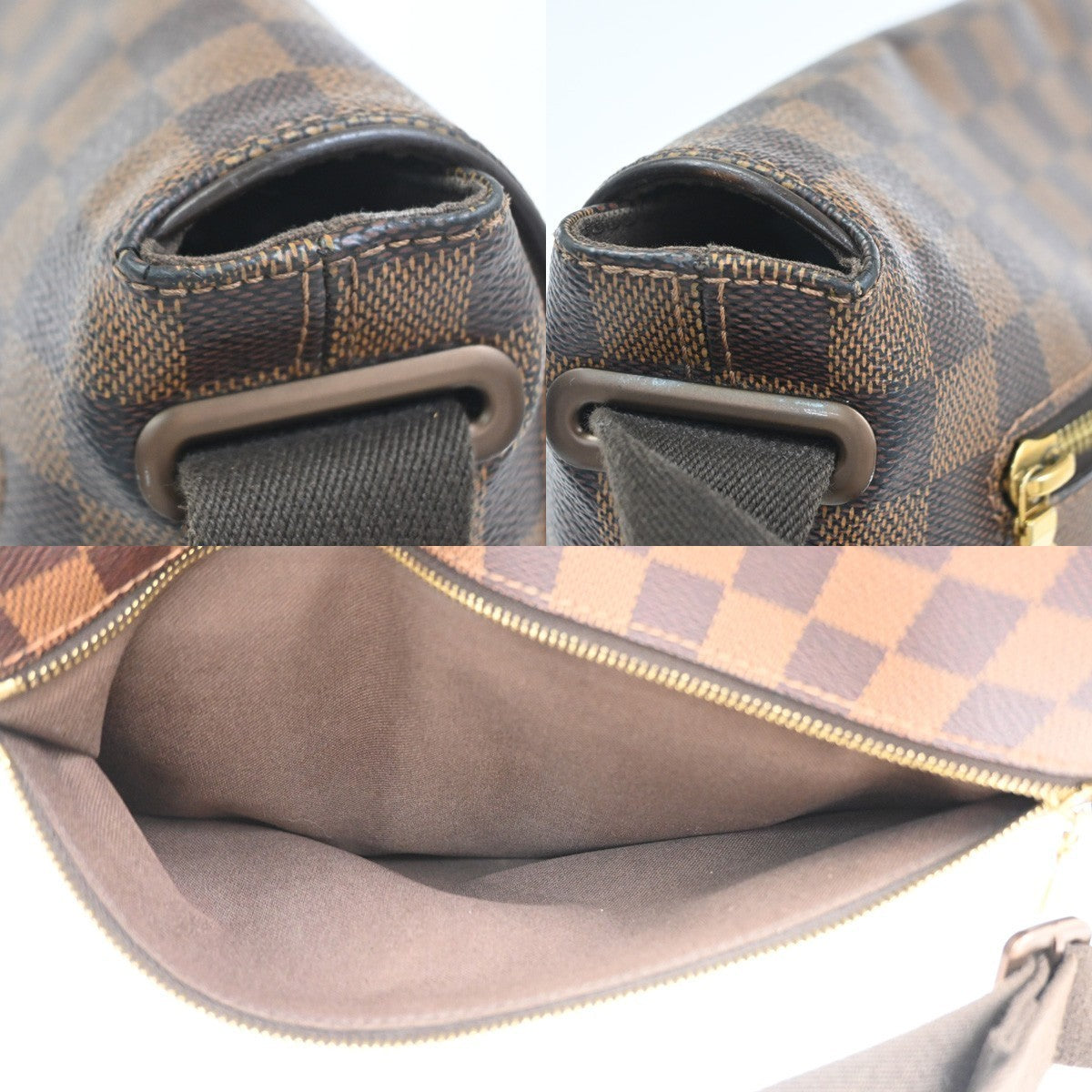 LOUIS VUITTON Brooklyn MM Shoulder Bag Damier Ebene Leather Brown N51211 93CA823