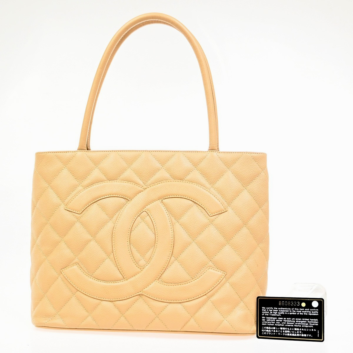 CHANEL CC Logo Shoulder Hand Bag Grained Calfskin Leather BE GHW Italy 307RL837
