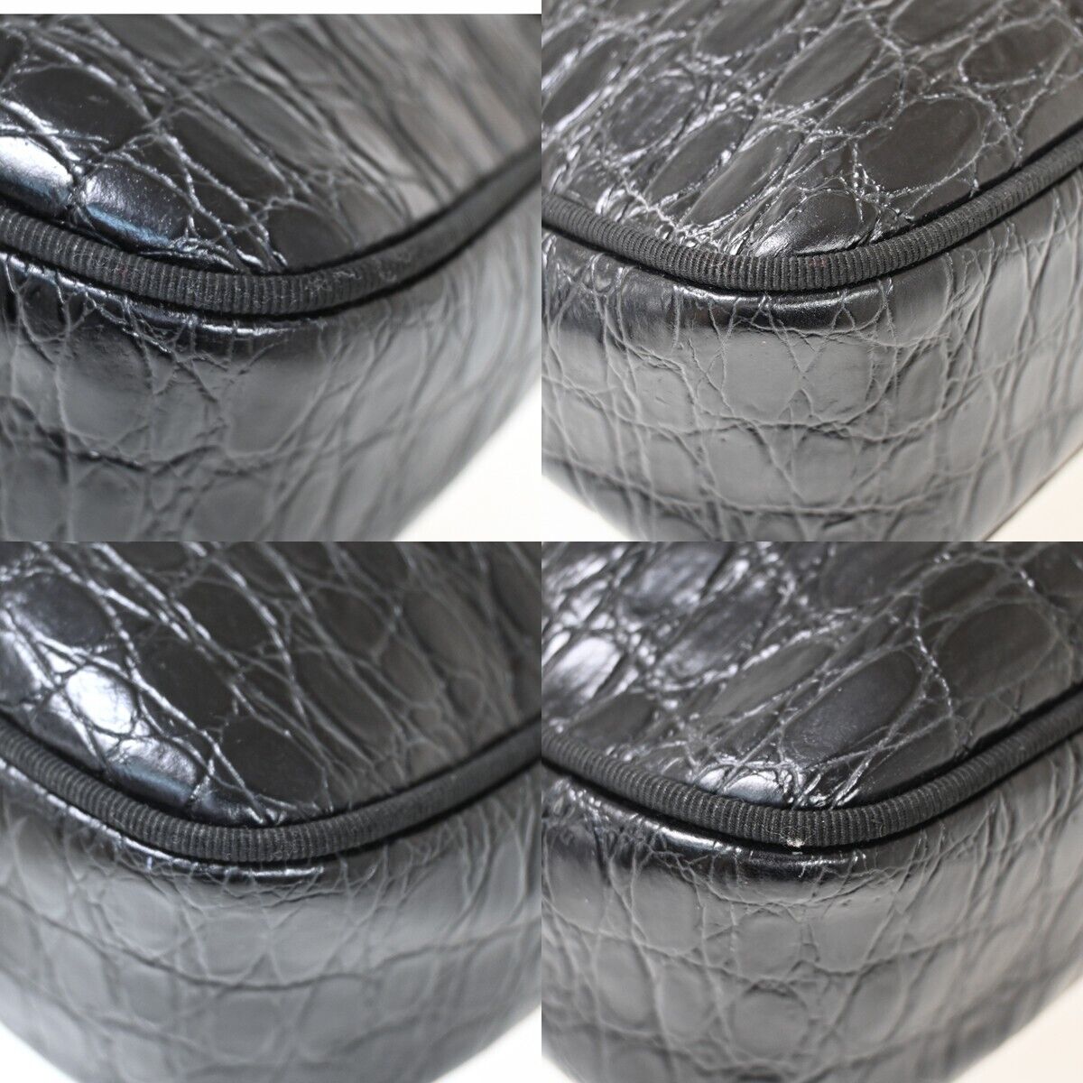 SALVATORE FERRAGAMO Vara Crossbody Shoulder Bag Embossing Leather Black 61SH200