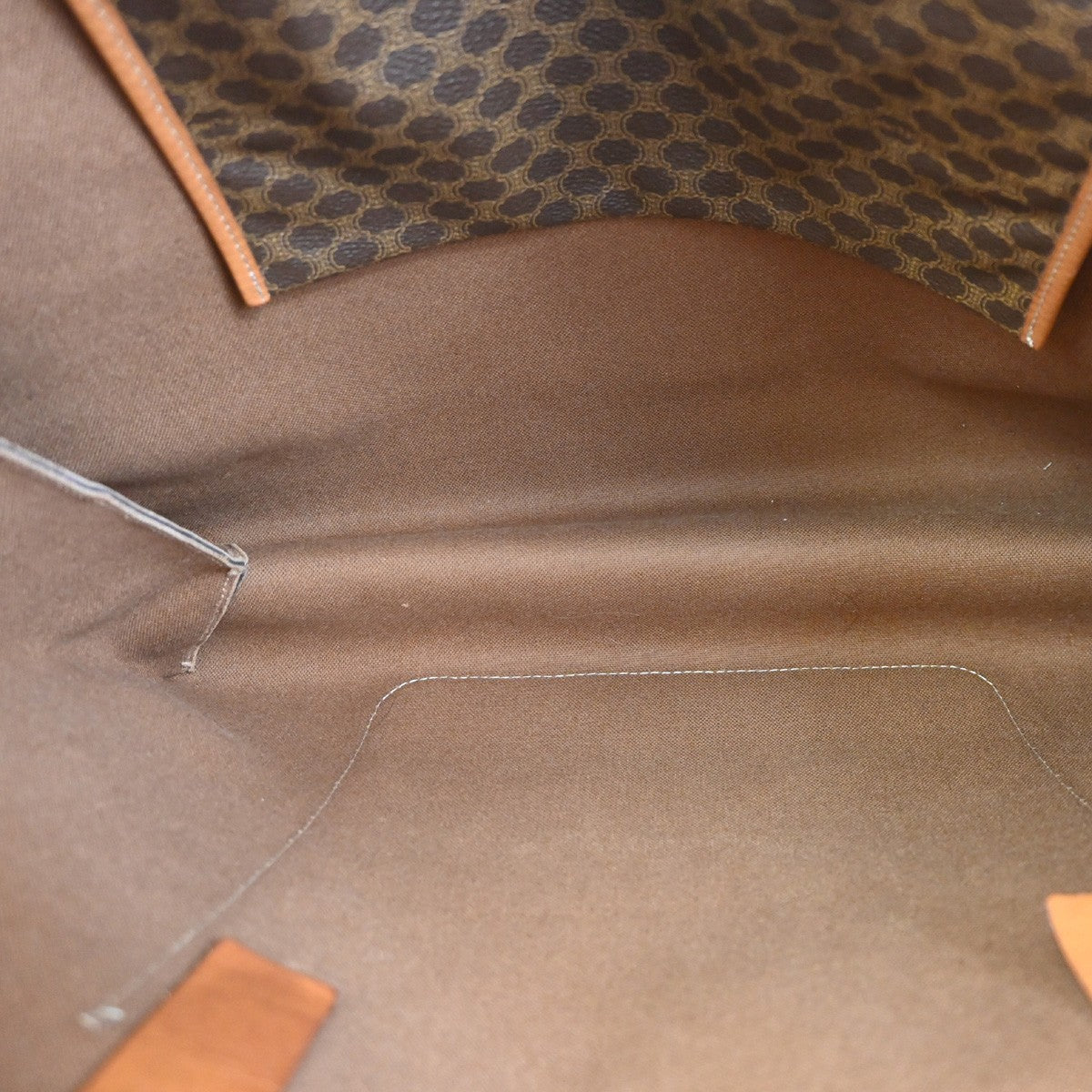 CELINE Logo Macadam Pattern Shoulder Bag PVC Leather Brown GHW Italy 69KC941