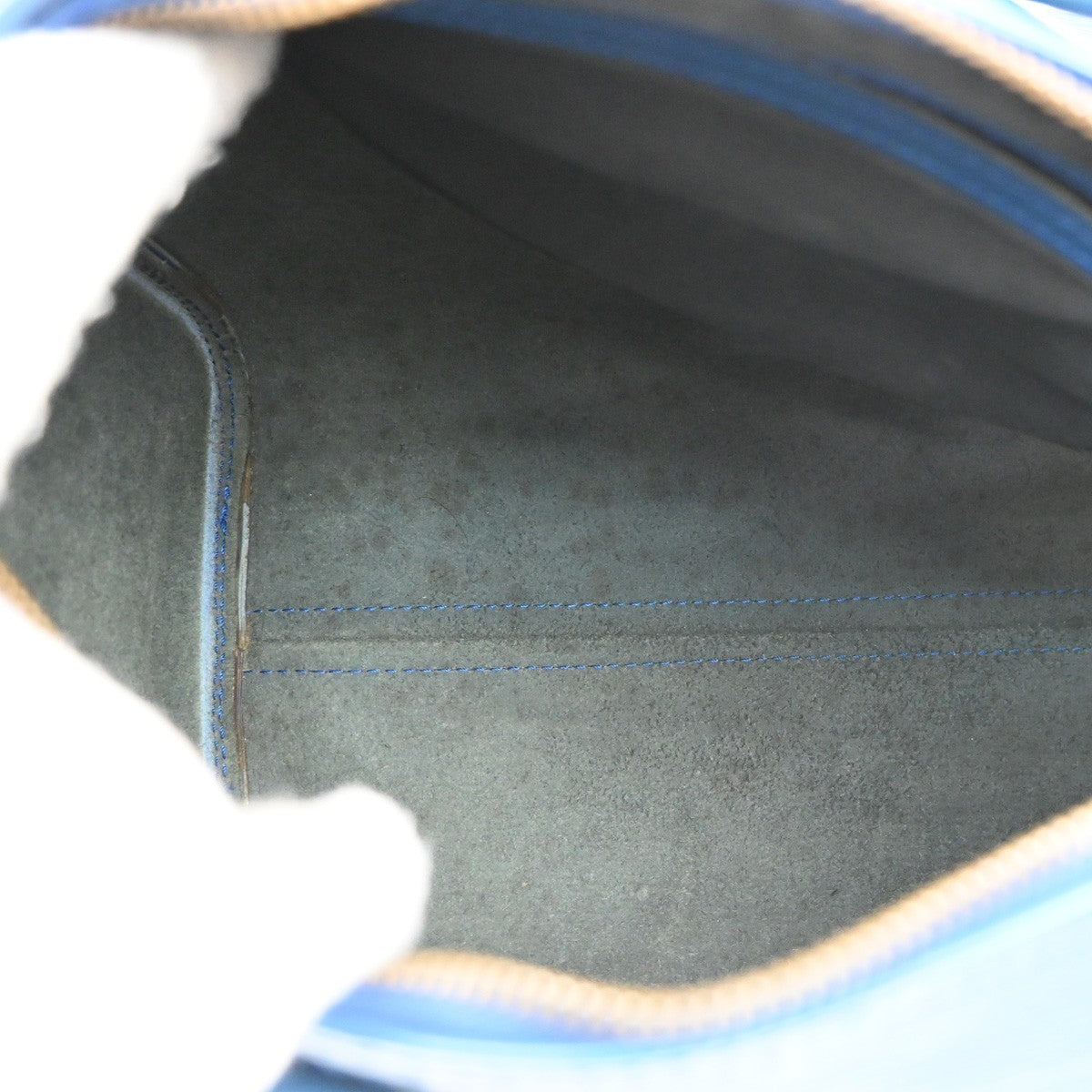 LOUIS VUITTON LV Logo Speedy 30 Travel Hand Bag Epi Leather Blue M43005 77MA226