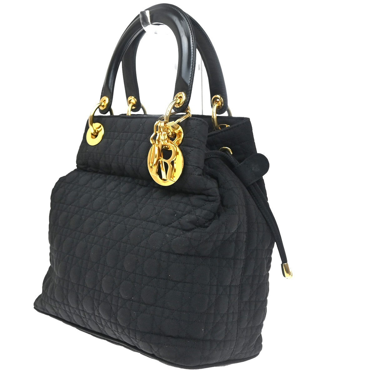CHRISTIAN DIOR Lady Dior Cannage Hand bag Nylon leather Italy GHW  72KD052