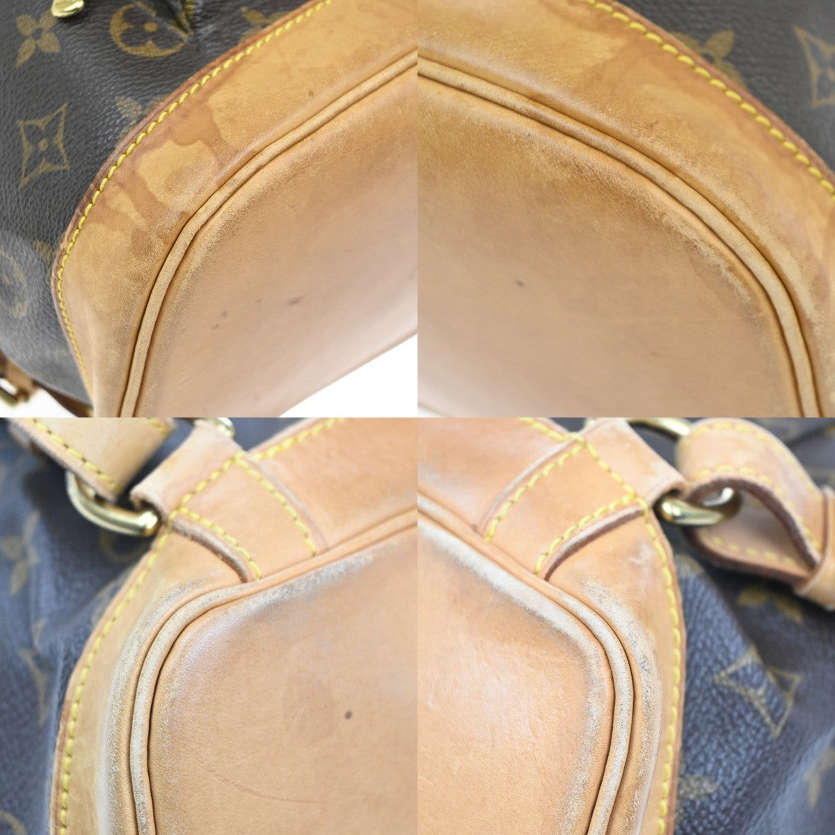 LOUIS VUITTON Montsouris MM Backpack Bag Monogram Leather Brown M51136 90MA414