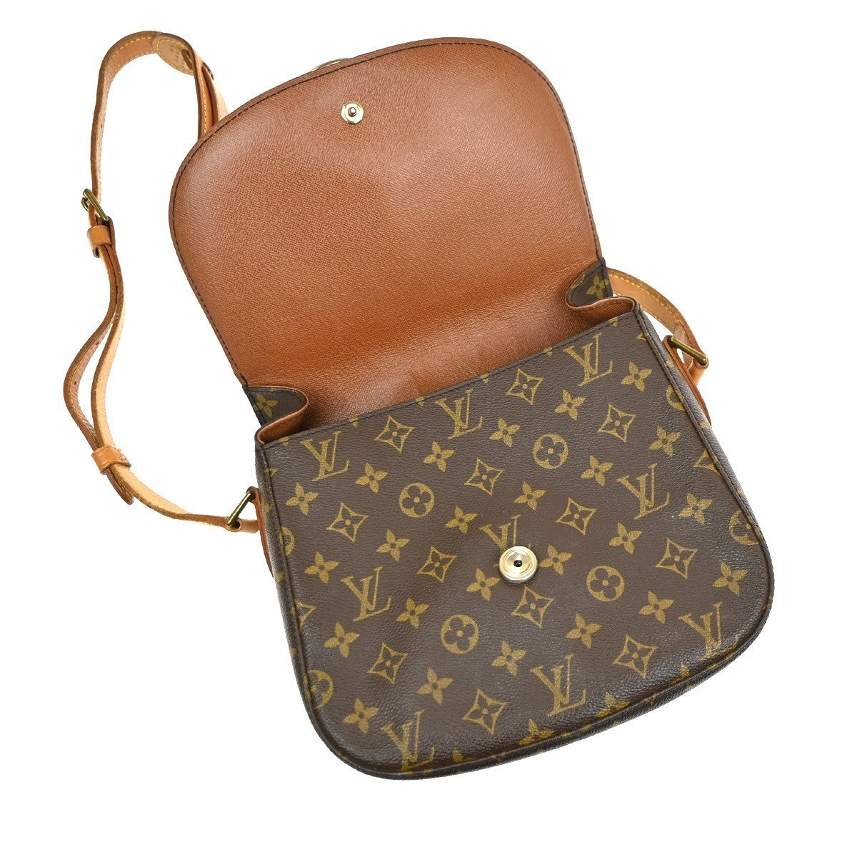 LOUIS VUITTON Saint Cloud GM Shoulder Bag Monogram Leather Brown M51242 86SA019