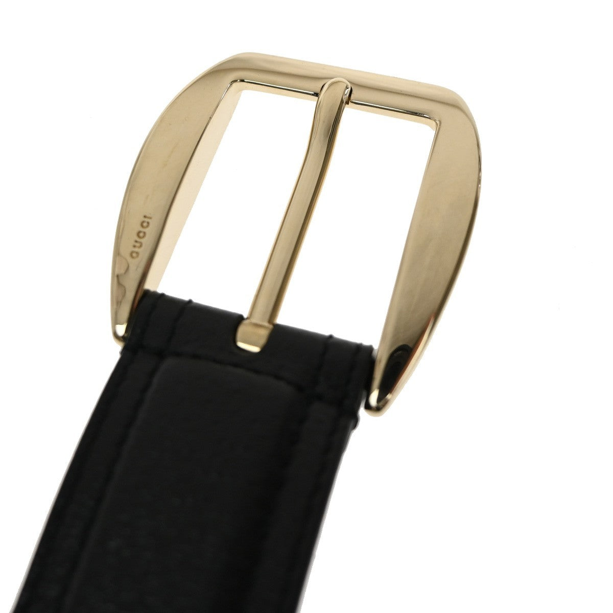 GUCCI  Logo Belt 80/32 35mm Leather Black GHW Italy 68TA242