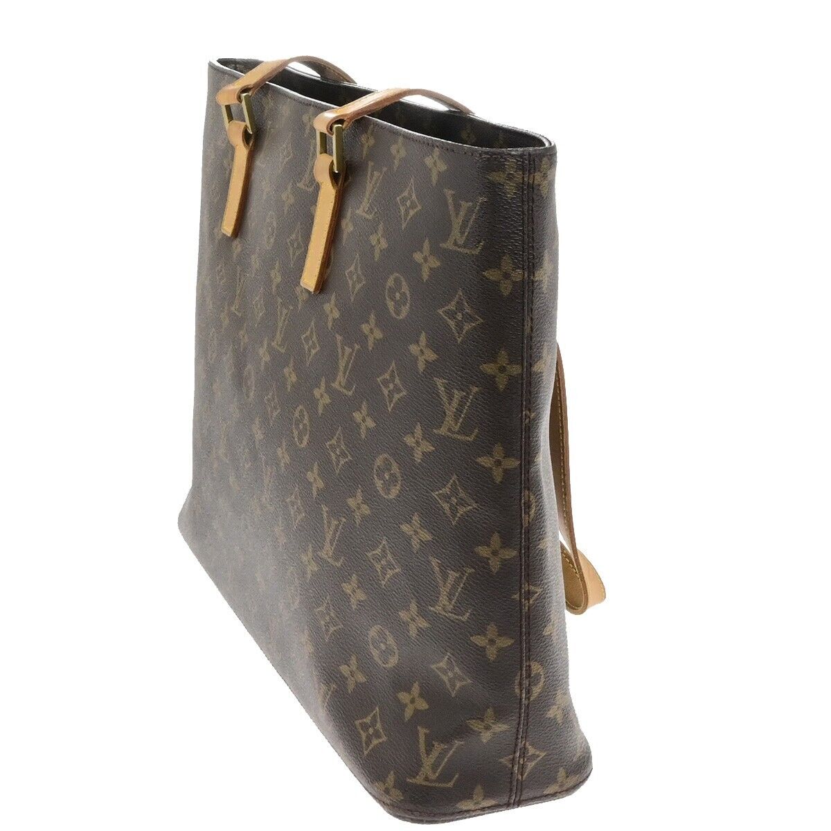 LOUIS VUITTON Logo Luco Shoulder Tote Bag Monogram Leather Brown M51155 34ED939