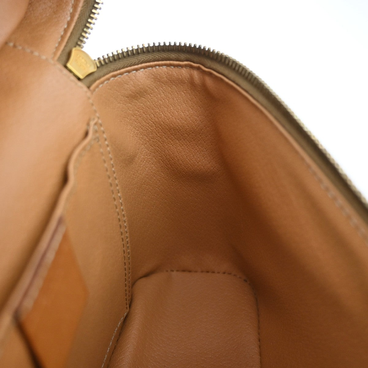CELINE Logo Macadam Circle 2Way Shoulder Hand Bag PVC Leather Brown GHW 69YH773