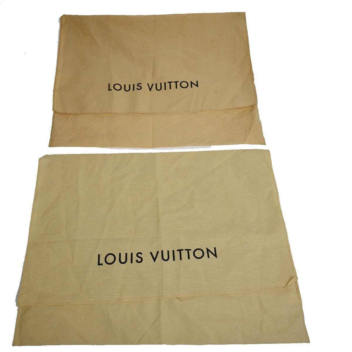 LOUIS VUITTON Logo 10 Set Dust Bag Drawstring Canvas Cotton Beige Brown 09FB542