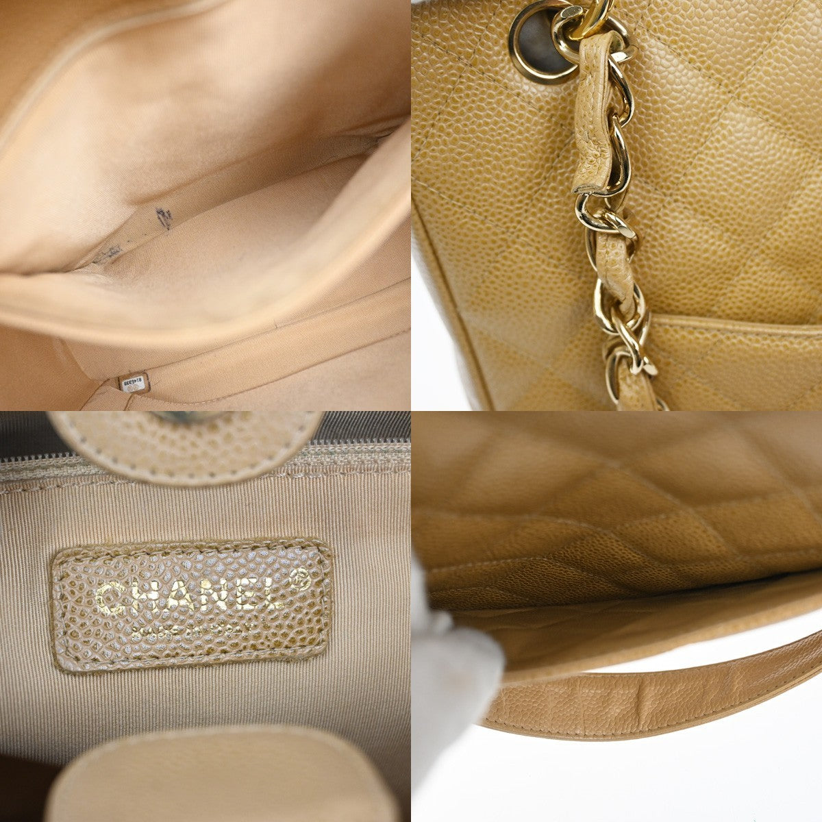 CHANEL CC Matelasse PST Chain Shoulder Bag Grained Calfskin Leather BE 320RQ056