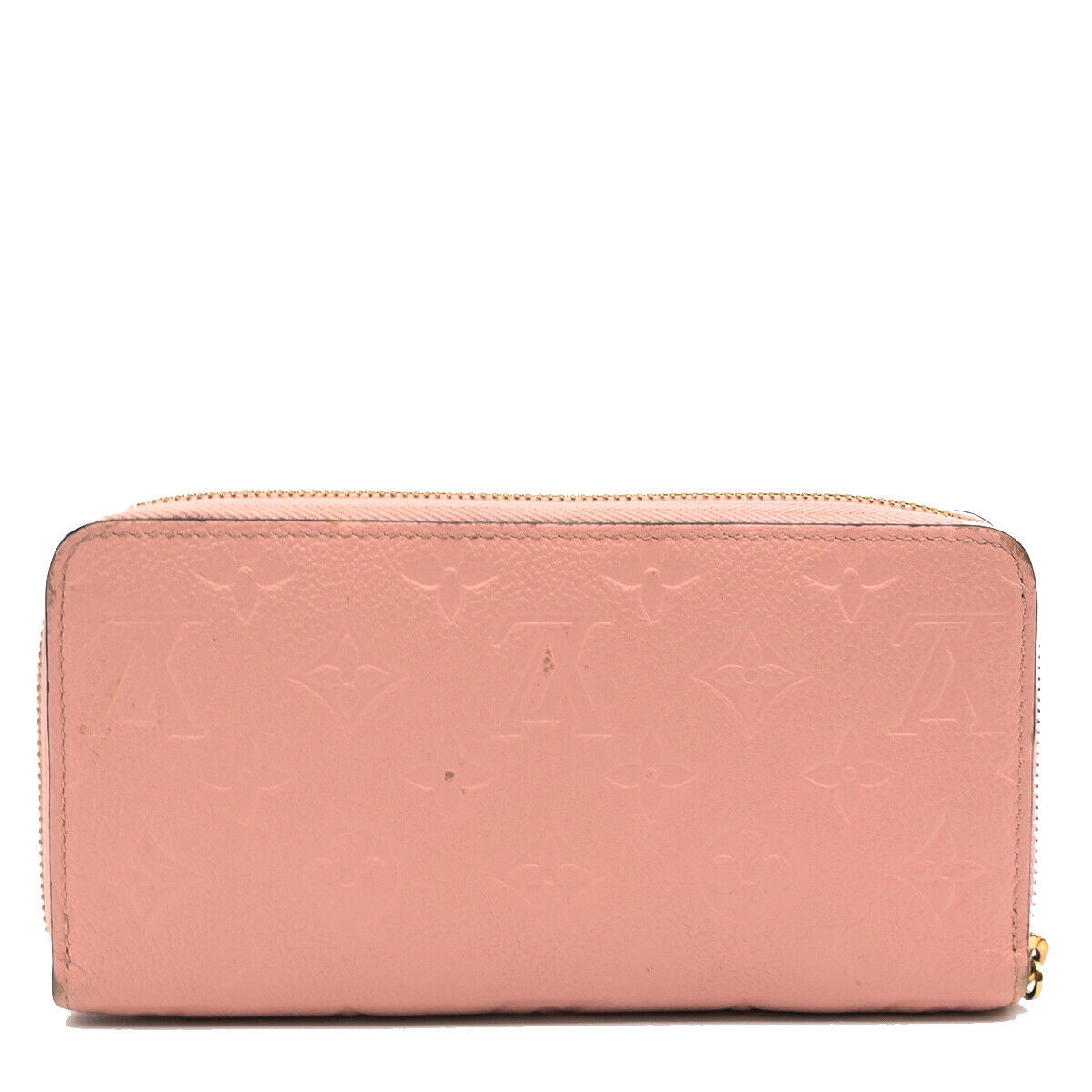 LOUIS VUITTON Zippy Wallet Long Monogram Empreinte Leather Rose M64090 89YE527