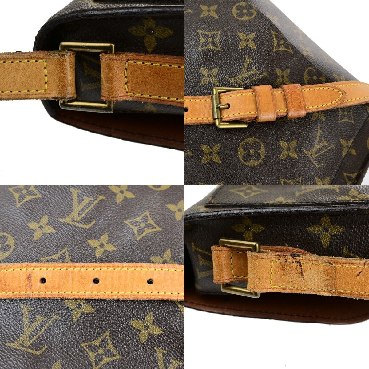 LOUIS VUITTON Saint Cloud GM Shoulder Bag Monogram Leather Brown M51242 69ED341