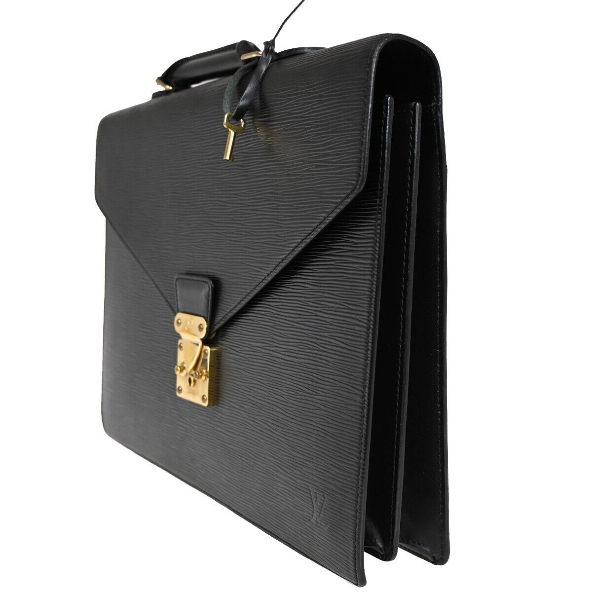 LOUIS VUITTON Serviette Conseiller Hand Bag Epi Leather Black M54422 65SH389