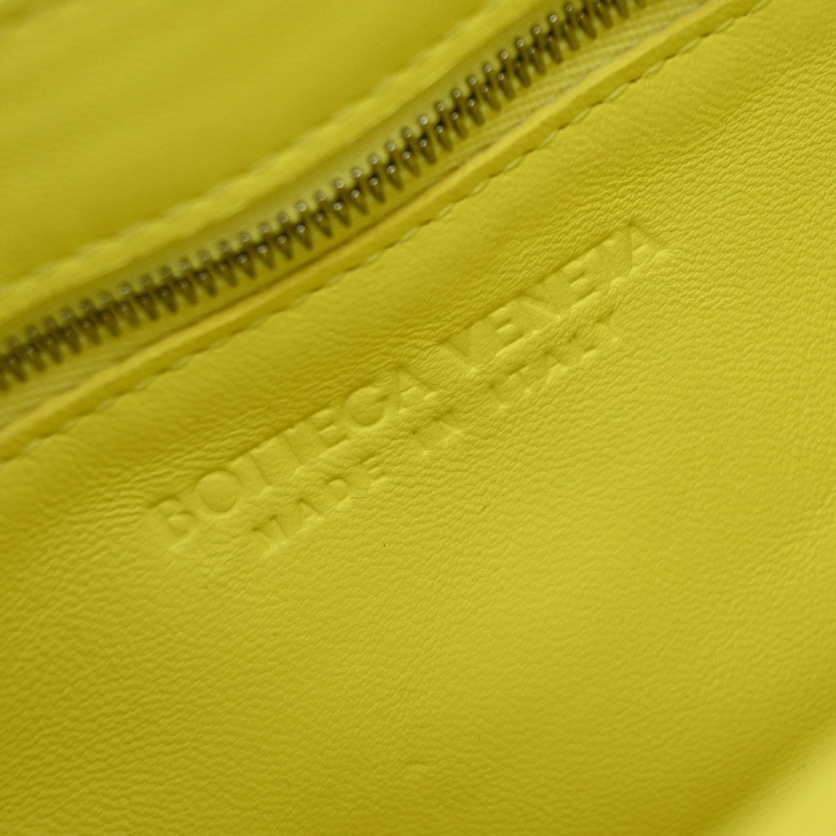 BOTTEGA VENETA Logo Padded Cassette Mini Shoulder Bag Leather Yellow 52RQ096