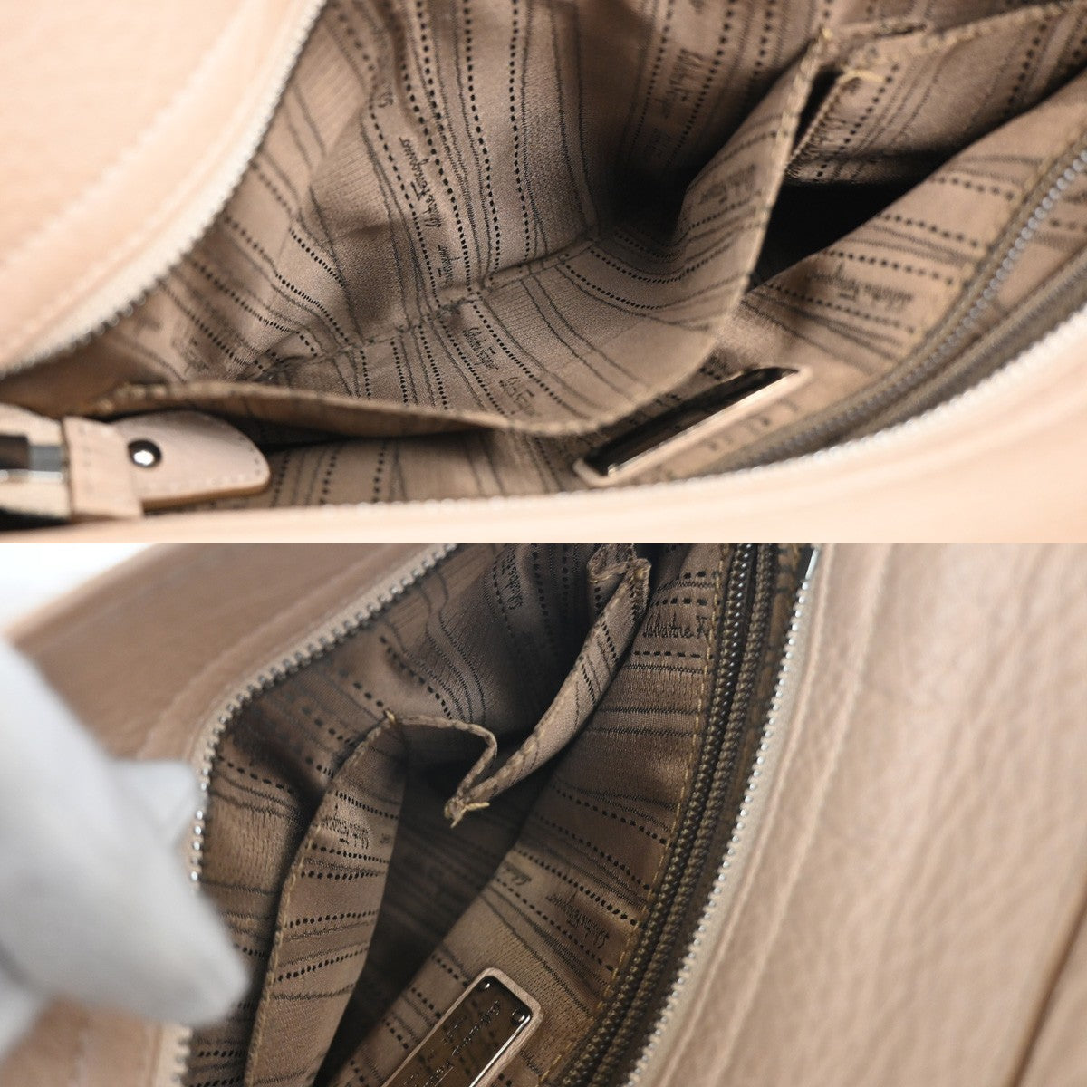 SALVATORE FERRAGAMO Logo Sofia Gancini 2Way Shoulder Hand Bag Leather BE 30YH886