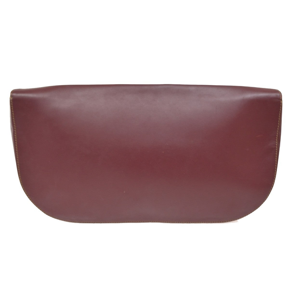 MUST DE CARTIER 2C Logo Clutch Hand Bag Leather Red GHW Italy 09KB640