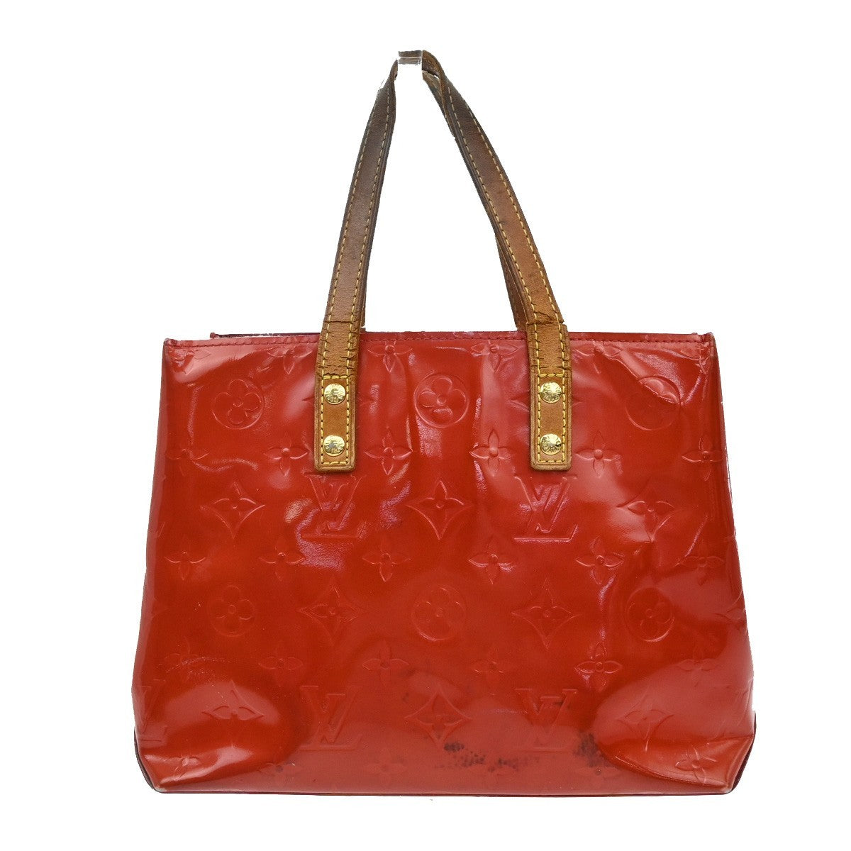 LOUIS VUITTON Read PM Hand Bag Monogram Vernis Patent Leather Red M91088 02AA066