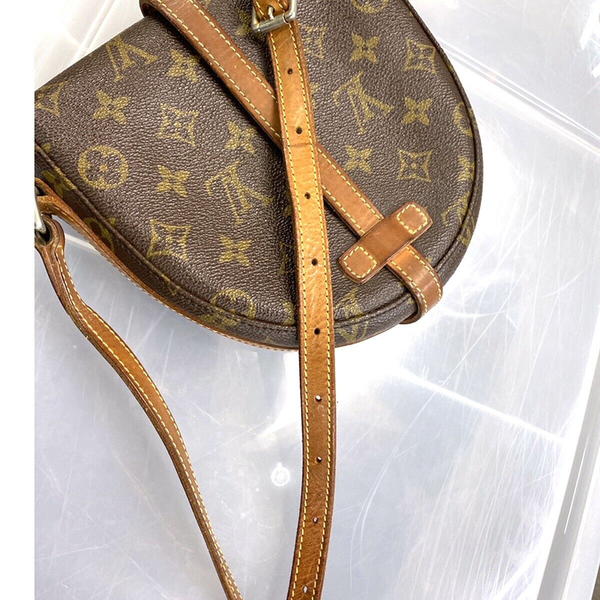 LOUIS VUITTON Chantilly PM Shoulder Bag Monogram Leather Brown M51234 64SH974