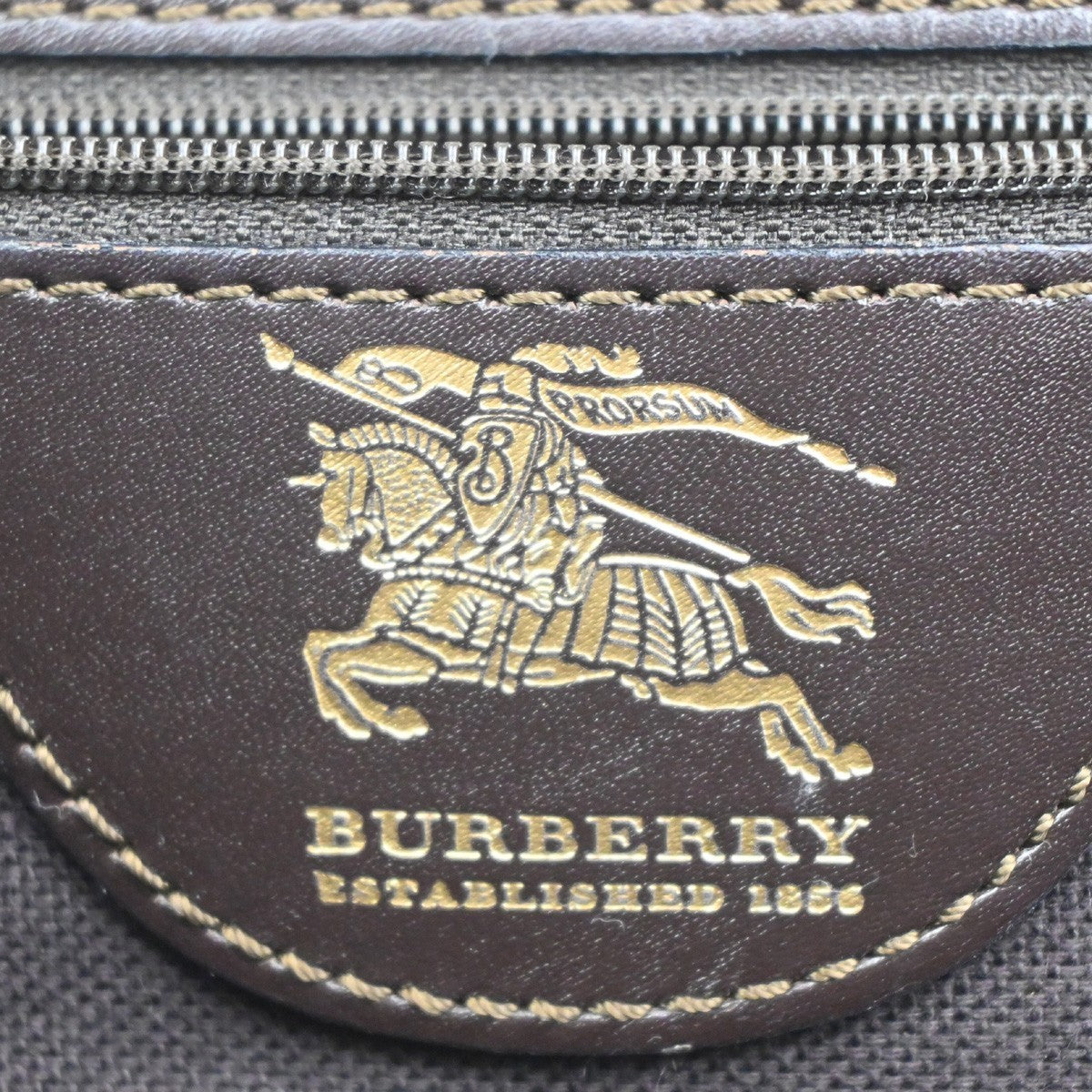 BURBERRY Nova Check Buckle Hand Bag PVC Leather Beige Brown GHW 32RL656