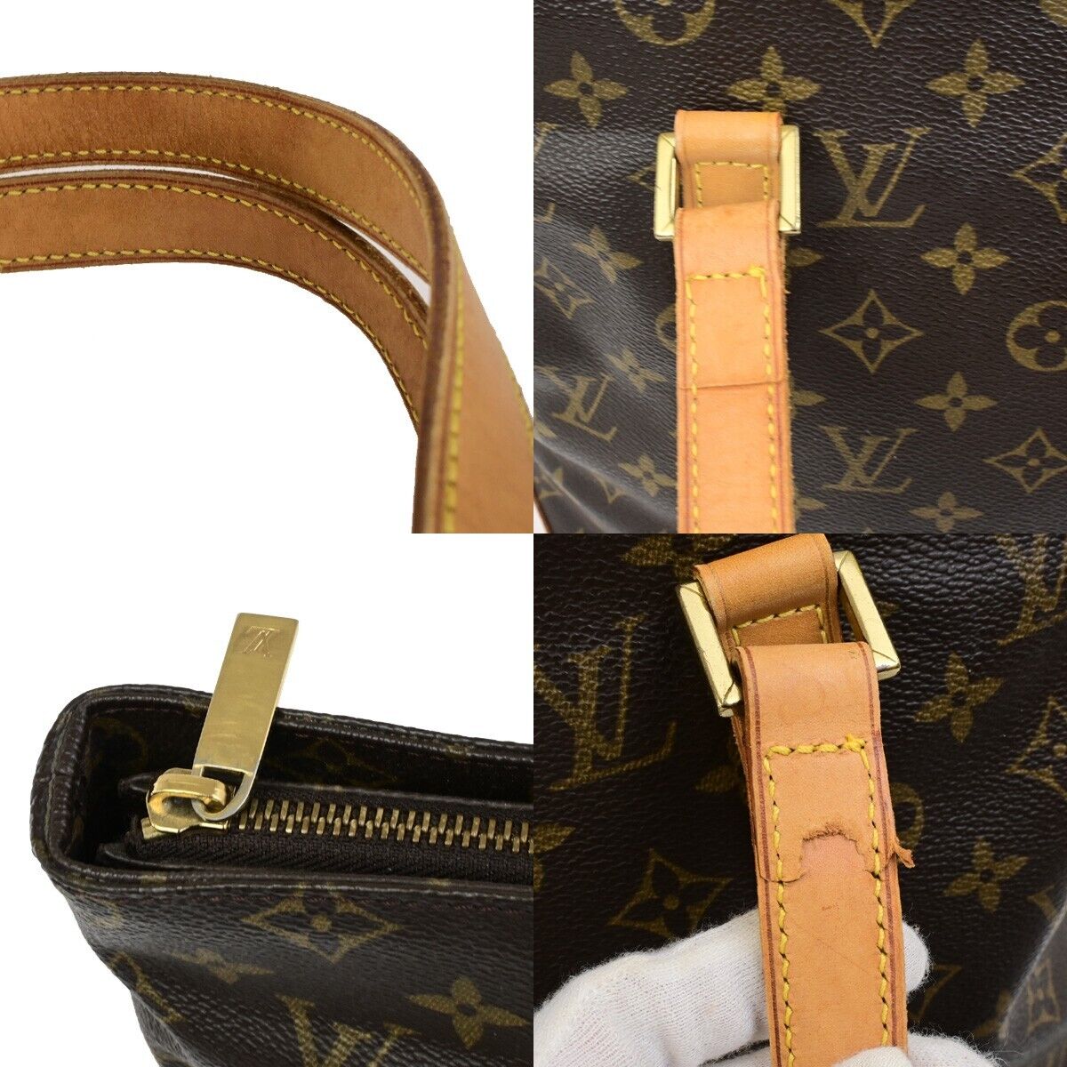 LOUIS VUITTON Cabas Piano Shoulder Bag Monogram Leather Brown M51148 88ED497