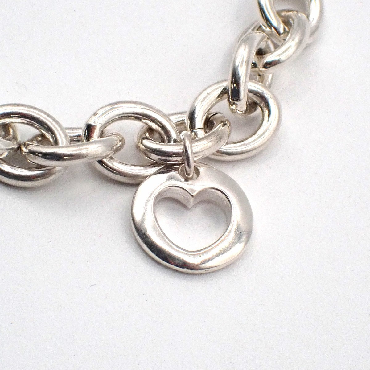 Tiffany & Co. Logo Stencil Charm Bracelet Silver 925 33EG105