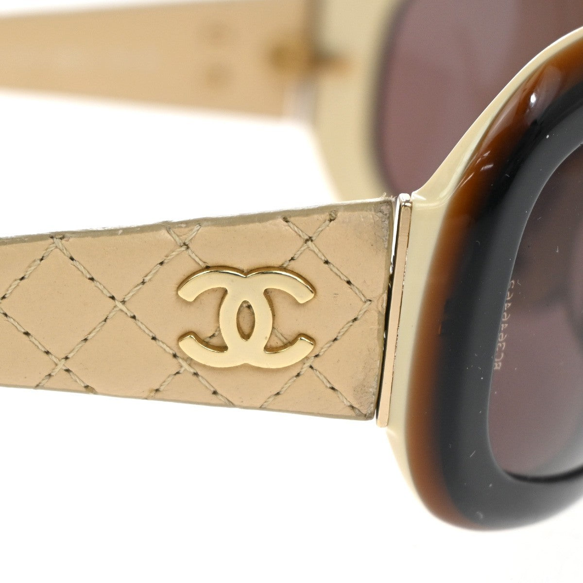 CHANEL CC Matelasse Sunglasses Eye Were 5116-Q Plastic Leather BN BE 63RL855