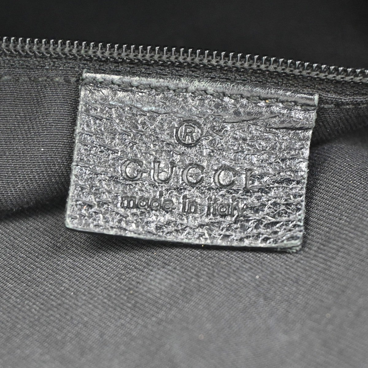 GUCCI GG Pattern Abbey D-ring Shoulder Teto Bag Leather Black Italy GHW 32KC926