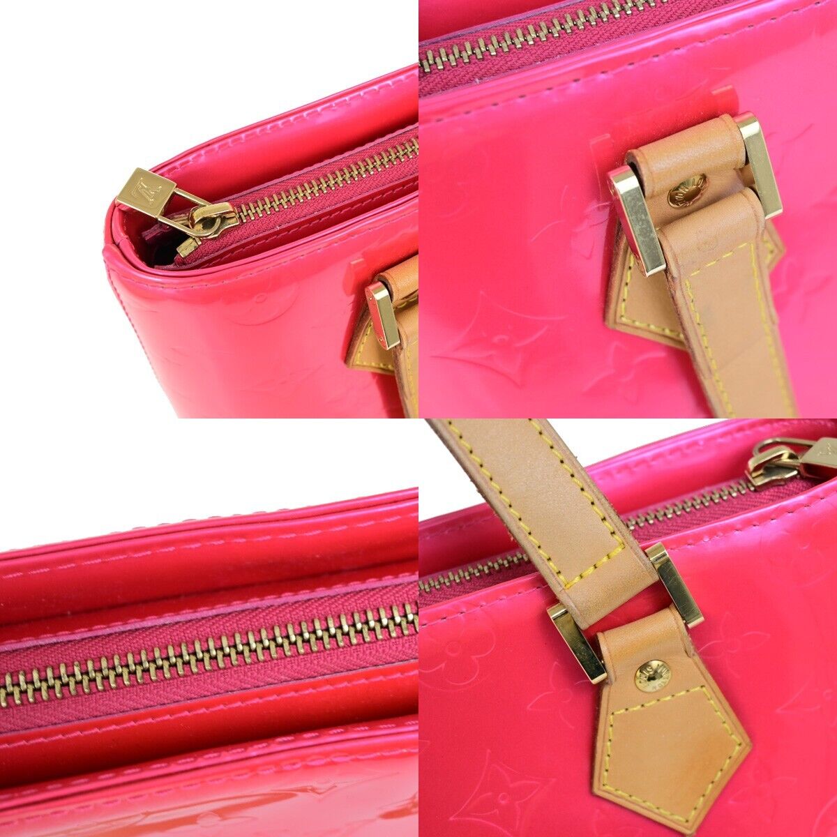 LOUIS VUITTON Houston Shoulder Bag Monogram Vernis Fuchsia Pink M91219 11FB190
