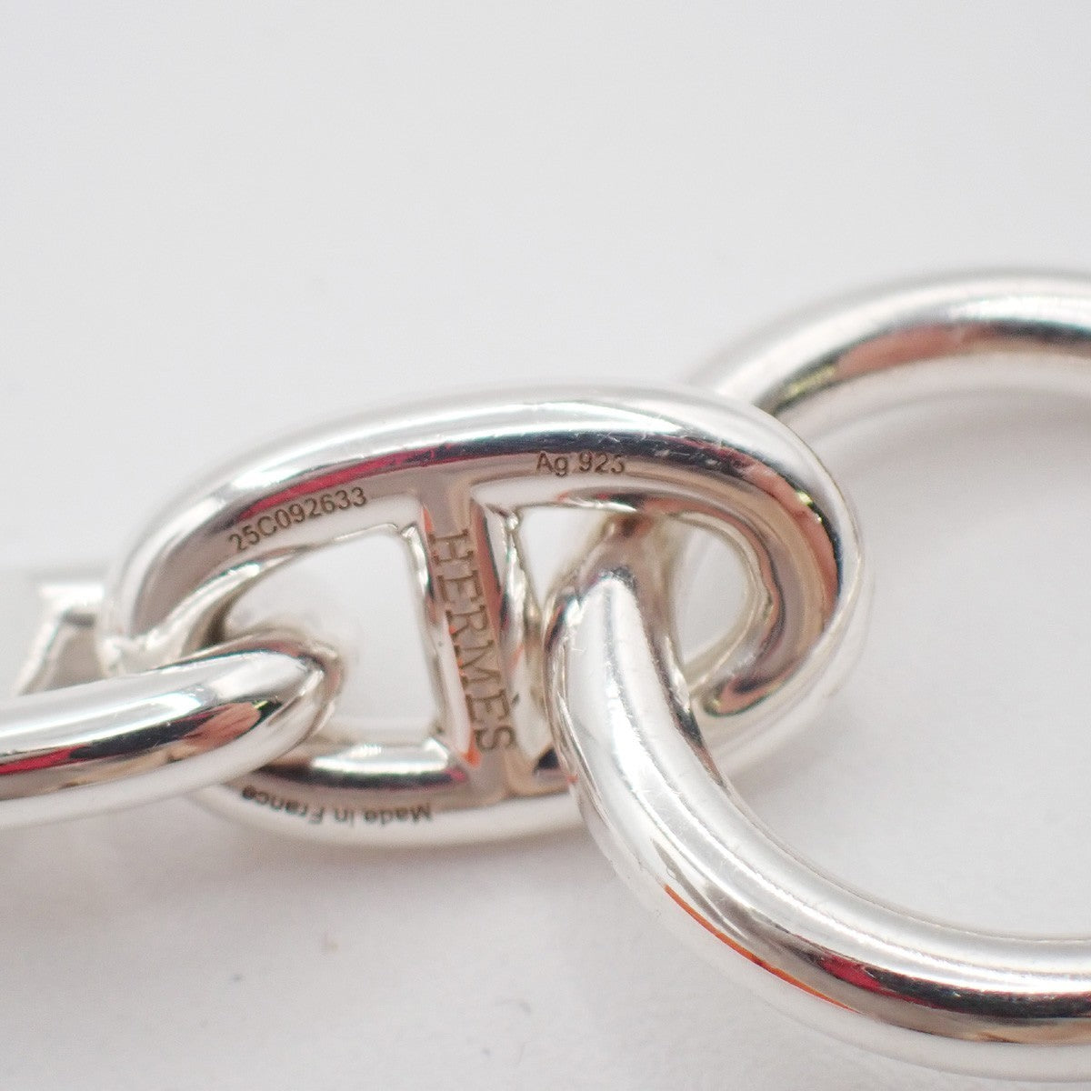 HERMES Logo Chaine D'ancre MM Chain Bracelet  15 Links Ag 925 Silver 363LC623