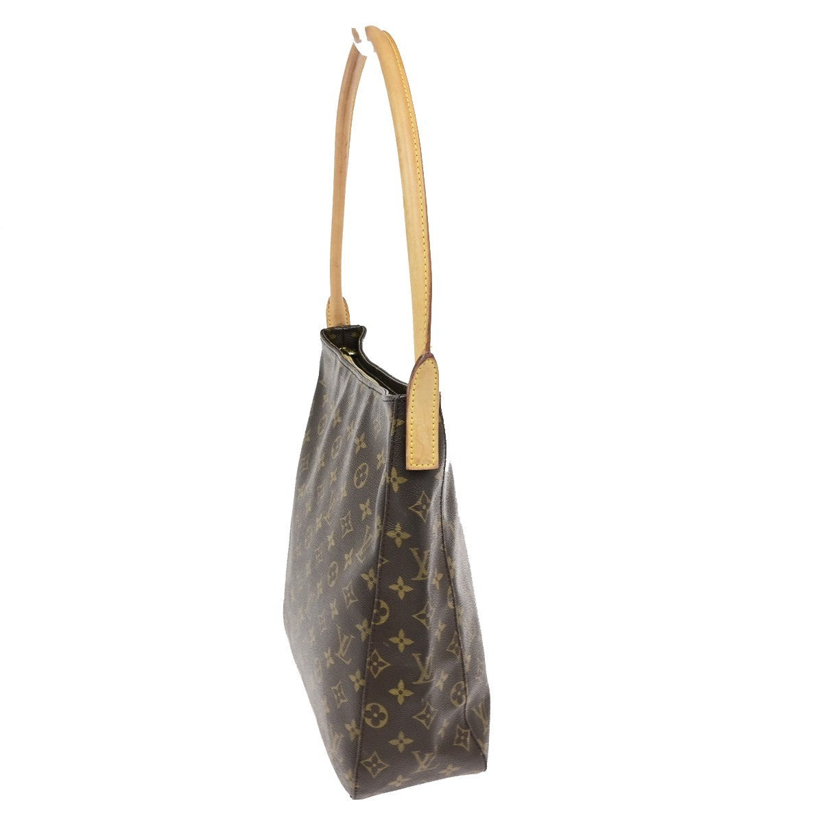LOUIS VUITTON Logo Looping GM Shoulder Bag Monogram Leather Brown M51145 18KD169
