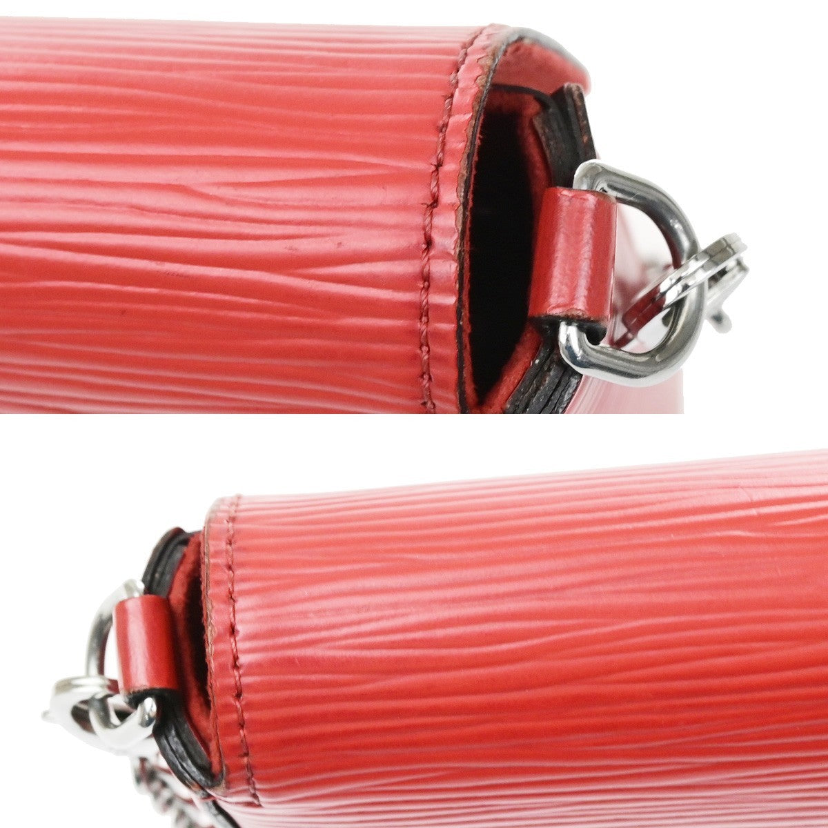 LOUIS VUITTON Pochette Felicie Chain Shoulder Bag Epi Leather Red M41559 50YJ245