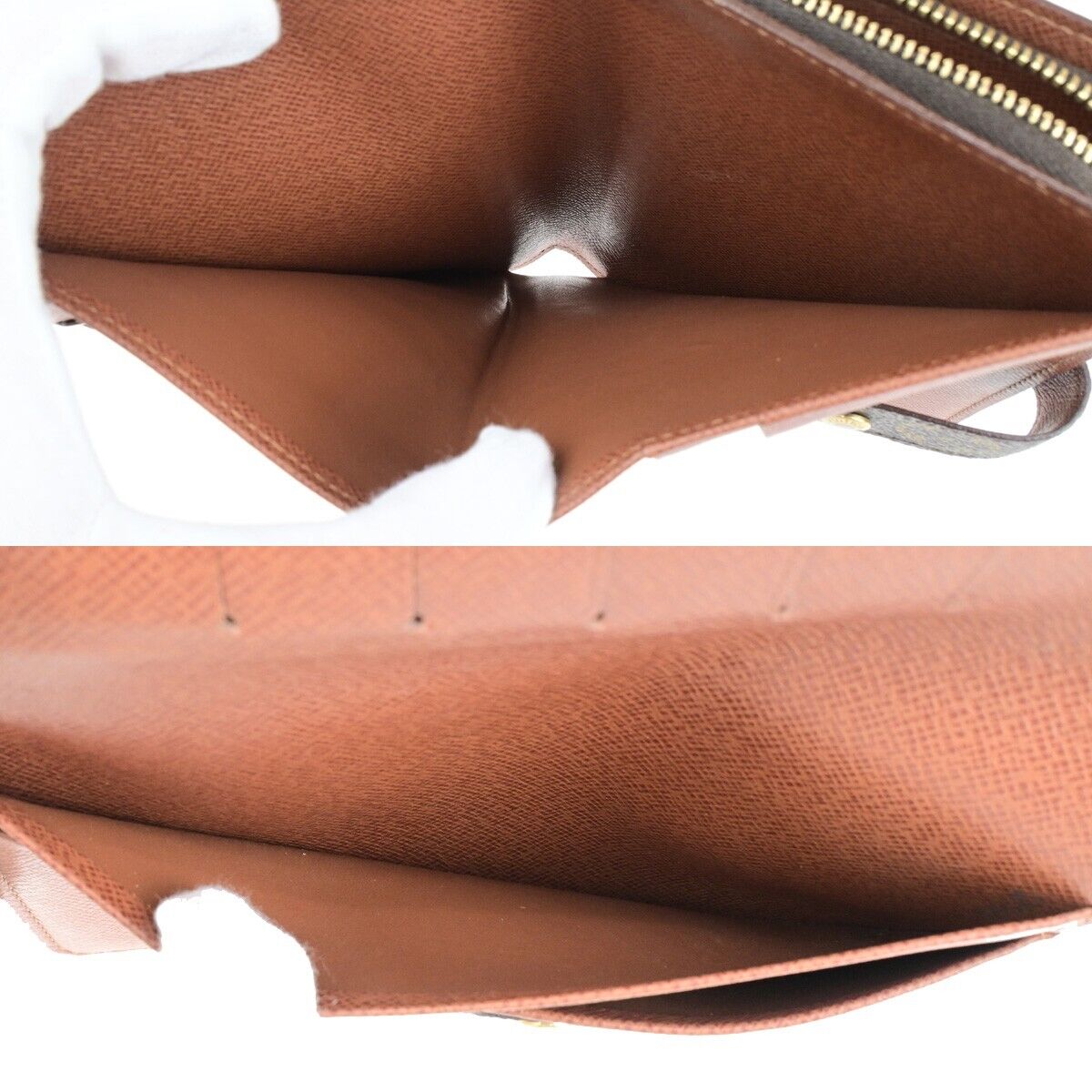 LOUIS VUITTON Porte Papier Zip Bifold Wallet Monogram Brown M61207 35RK789