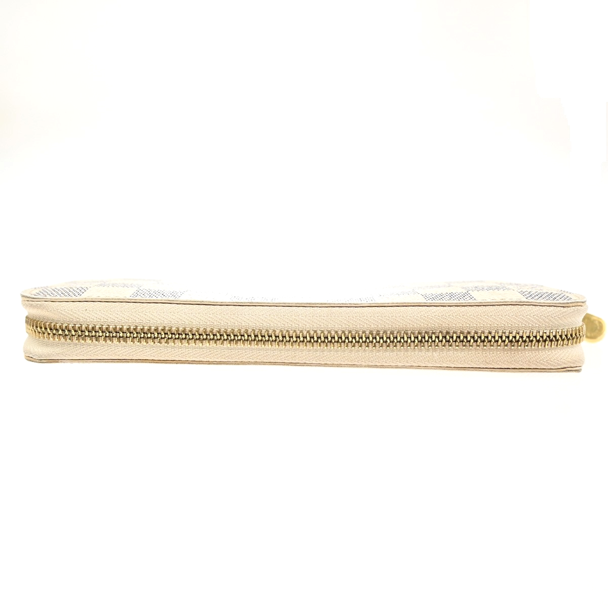 LOUIS VUITTON Zippy Long Wallet Damier Azur Leather White Spain N60019 82MA354
