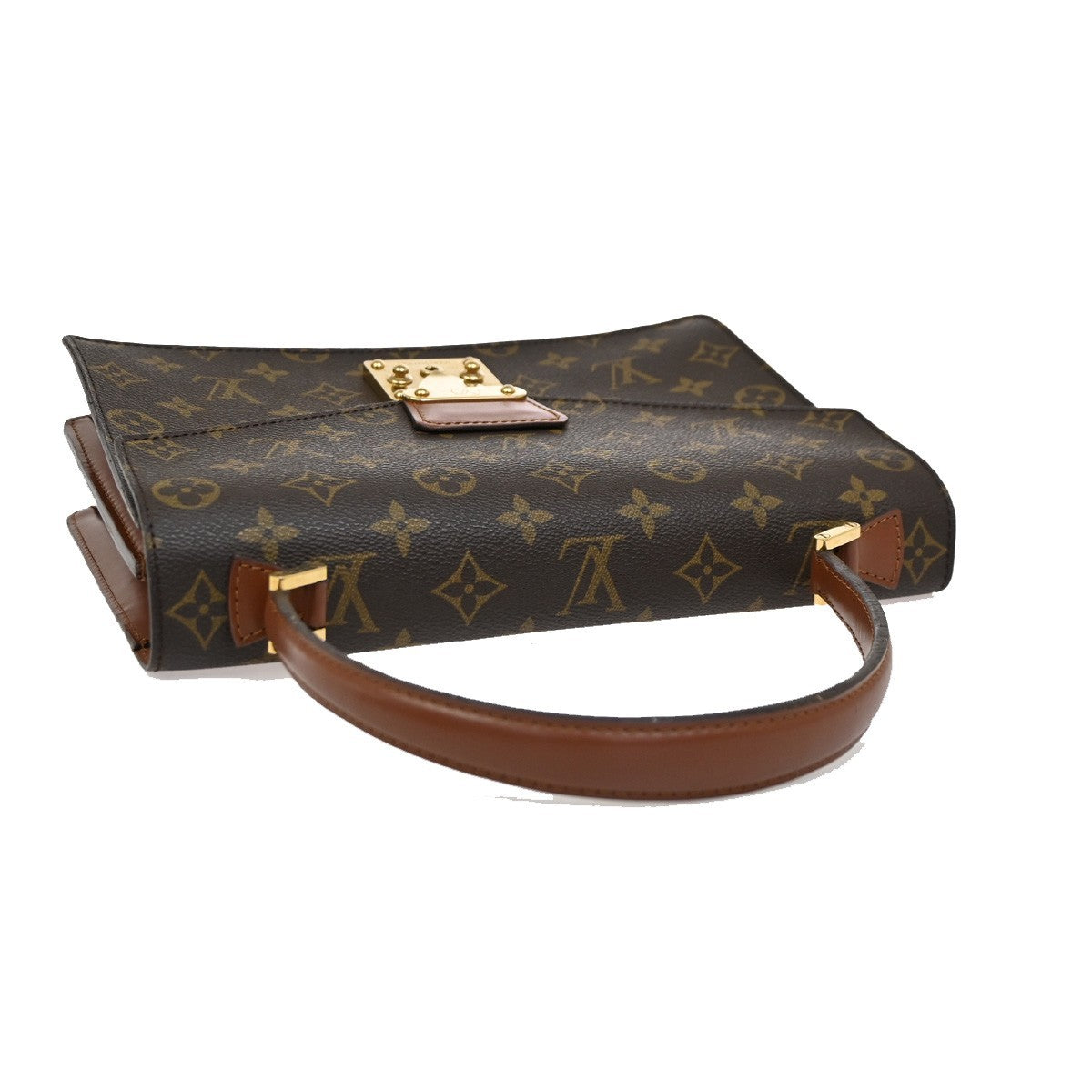 LOUIS VUITTON Concorde Hand Bag Monogram Leather Brown France M51190 70DA219